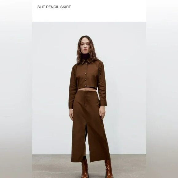 NWT ZARA Front and Back High Slit Pencil Skirt.  SZ XXL - Picture 4 of 4